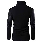 billige cardigangenser for menn-Herre Cardigan Genser Riflet Strikke Normal Strikket عادي Opprett krage Oppvarminger Moderne Moderne Dagligdagstøy Ut på byen Klær Høst Vinter Svart S M L