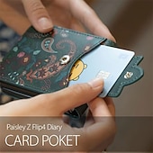 economico Cover Samsung-telefono Custodia Per Samsung Galaxy Capovolgi Z 6 Z Flip 5 Z Flip 4 Z Flip 3 Porta carte di credito Protettivo per tutto il corpo pelle sintetica