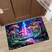 voordelige Zwartlichttapijten-paddenstoelbos zwartlichttapijt tapijt vloermat uv-reactieve glow in the dark tapijt groot antislip tapijt mattapijt voor kamerinrichting