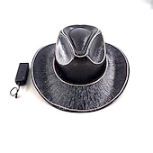 billiga Nyheter-halloween jul el wire light up paljett jazzhatt vuxen neon led lysande festival festklädd keps för män och kvinnor