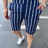 お買い得  ワークショーツ-男性用 ピンクのショーツ ショーツ チノパンツ バミューダショーツ ワークショーツ ポケット ドローストリング プリント グリッド / タータンチェック 高通気性 ソフト 膝丈 カジュアル 日常 祝日 シンプル フォーマル グレーグリーン ブラック / ホワイト マイクロエラスティック