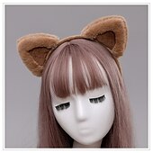 cheap Hair Styling Accessories-Handmade Cute Lolita Hair Ornaments Animal Ears Headdress Cosplay Props Lo Mother Cat&#039;S Ears (Steamed Cat-Ear Shaped Bread) Hair Hoop