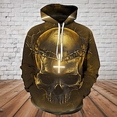 abordables sweats à capuche 3d pour hommes-Homme Imprimés Photos Sweat à capuche Sweats à Capuche Sweat-shirt Sweat à capuche manche longue Sweat à capuche Capuche Vêtement de rue 3D effet du quotidien Des sports Noir et jaune Jaune Imprimer