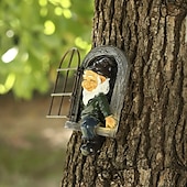 cheap Garden Sculptures&amp;Statues-Fairy Tale Playful Goblin Garden Resin Decoration Statue Decoration, Garden Weatherproof Garden Statue, Tree Window Resin Garden Statuette Garden Decoration