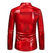 preiswerte Oberteile-Disko 1980er Glänzend Metallisch Bluse / Hemd Maskerade Disco Herren Karnevalskostüm Maskerade Party / Abend Junggesellinnenabschiedsparty Pride Parade Erwachsene Hemd
