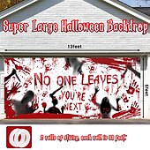 levne halloweenské nástěnné tapisérie-krvavý halloween banner- dlouhý halloween venkovní dekorace banner krvavá ruka pozadí party dekorace potřeby na zeď kancelář plot dvorek garáž pozadí halloween dekorace