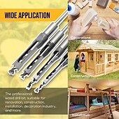 cheap Drill Bit Set-Square Hole Drill Bits for Wood, Woodworking Hole Saw Mortising Chisel Drill Bits1/4 inch, 5/16 inch, 3/8 inch, 1/2 inch