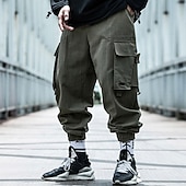 זול מכנסי דגמ"ח-בגדי ריקוד גברים מכנסי קרגו Techwear כיס אחיד קומפורט נושם בָּחוּץ יומי ליציאה אופנתי יום יומי שחור ירוק צבא מיקרו-אלסטי