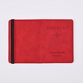 cheap Card Holders &amp; Cases-Leather Passport Cover RFID Elastic Band Travel Credit ID Card Waterproof Passport Holder Men Women Wallet Document Organizer