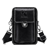 cheap Men&#039;s Bags-Men&#039;s Vintage Brown Leather Crossbody Bag with Adjustable Strap and Multiple Compartments - Ideal for Travel and Daily Use