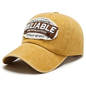 economico Cappellino da baseball da uomo-Unisex Cappellino da baseball Nero Giallo Cotone Lavato Viaggi Stile da spiaggia Esterno Da mare Liscio Regolabile Di tendenza Protezione per occhi