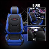 abordables Fundas de asiento para coche-Juego completo de lujo para 5 asientos funda de asiento delantero de coche universal 5D de PU impermeable almohadilla de protector de asiento transpirable