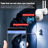 זול מצלמות רשת IP פנימיות-מצלמה אלחוטית wifi ip dome, מצלמת מעקב חיצונית עמידה למים, מצלמה במעגל סגור ir מצלמה לזיהוי תנועה, רשת אודיו דו כיוונית ptz מצלמת אבטחה ביתית לתינוק, חנות, משרד, חיית מחמד, זקן