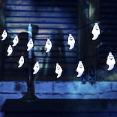 cheap Halloween Lights-Halloween Solar String Lights Outdoor Waterproof Bat Ghost Spider Skull Hand Light 6.5m 30LEDs 8 Modes Halloween Patio Yard Garden Balcony Fence Halloween Outdoor Party Indoor Decoration