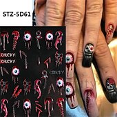 levne Halloween samolepky-halloween dekorativní nálepka na nehty lebka hlava pavouk kost dýně reliéfní nálepka na nehty halloween dekorace kostry