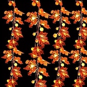 billige Batteridrevet-led lønneblad gresskar lyssnor 10/20/40 leds christmas halloween høst fest dekorasjon lys høst høst jul høst dekor hjemme fest peis