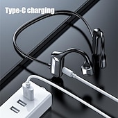 preiswerte On-Ear- und Over-Ear-Kopfhörer-Schmerzfreie Open Ear Wireless Bluetooth5.2 Kopfhörer Wasserdichter Sport Ohrhaken Ohrhörer Stereo Freisprech Bluetooth Headset mit Mikrofon für Laufen Radfahren Sport Headset