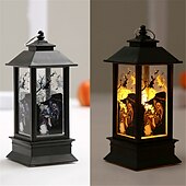 お買い得  ハロウィンライト-ハロウィンカボチャランタンとゴーストフェスティバルポータブル風ランプシミュレーションと創造性燭台LEDランプ装飾電子キャンドルランプ小道具