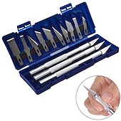 cheap Hand Tools-13Pcs Carving Knife Craft Sculpture Paper Cutting Blade Precision Engraving Cutter Non-Slip Hand Tool DIY Art Hobby Repair Set