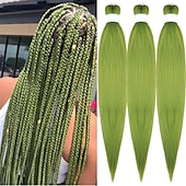 cheap Crochet Hair-Ginger Golden Ombre Braiding Hair Pre Stretched Kanekalon Braiding Hair Box Braids Human Hair Extensions 26 inch