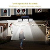 olcso Kültéri falilámpák-3 fejű 270° 74 LED-es napelemes oszloplámpák kültéri állítható fejjel, IP67 vízálló napelemes kerti fali lámpa emberi test mozgásérzékelővel, udvari kerti gyep terasz udvari kerítés dekoráció