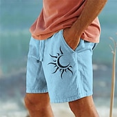 economico Vacanza-Per uomo Solari Stampe astratte Pantaloncini Pantaloncini estivi Pantaloncini casual Vita normale Vintage Stile etnico Retrò vintage Esterno Informale Giornaliero A cordoncino Vita elastica Stampa