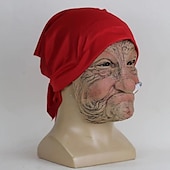 economico Maschera di Halloween &amp; Accessori-copricapo in lattice di halloween copricapo horror protezione per il viso per donna anziana copricapo in lattice per oggetti di scena in costume di carnevale in maschera di halloween