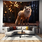 abordables animaux tentures-mignon renard suspendu tapisserie mur art grande tapisserie murale décor photographie toile de fond couverture rideau maison chambre salon décoration