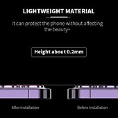 olcso iPhone-képernyővédők-1 készlet Kamera lencsevédő Kompatibilitás Apple iPhone 16 iPhone 15 Pro Max Plus iPhone 14 13 12 11 Pro Max Mini SE X XR XS Max 8 7 Plus Edzett üveg 9H erősség Anti-ujjlenyomat Nagyfelbontású (HD