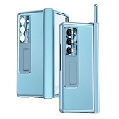 お買い得  サムスン用ケース-ペン付き電話ケース サムスン Galaxy Z Fold 6 Z Fold 5 Z Fold 4 Z Fold 3 バックカバー スタンドと画面保護フィルム付き ペンホルダー PC メタル PUレザー