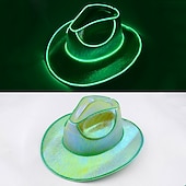 billiga Nyheter-halloween jul el wire light up paljett jazzhatt vuxen neon led lysande festival festklädd keps för män och kvinnor