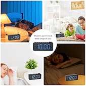 economico elettrodomestici-Sveglia digitale radio fm con cambio colore rgb dinamico 1pc con timer di spegnimento e doppia sveglia - Orologio elettronico a led 12/24h a 8 colori