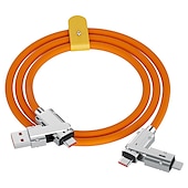 olcso Mobiltelefon-kábelek-1 csomag Többszörös töltőkábel 3,3 láb USB C - USB C / Lightning USB A - micro USB / USB C 6 A Töltőkábel Gyorstöltés Magas adatátvitel Tartós 4 az 1-ben Könnyű hordozhatóság Kompatibilitás Macbook