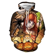 levne Vtipné vánoční mikiny a mikiny-předvečer Všech svatých Kostlivec Kapuce Pullover Vtipná vánoční mikina s kapucí Tisk 3D Přední kapsa Grafika Pro Pro páry Pánské Dámské Dospělé předvečer Všech svatých Karneval Plesová maškaráda 3D
