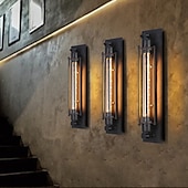 cheap Wall Sconces-Industrial Wall Lights Metal Pipe Wall Light Retro Water Pipes Steampunk Design Flute Art for Living Room Bedroom Restaurant Attic Bar Cafe 110-240V