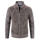 economico Maglioni Cardigan da uomo-Per uomo Cardigan Maglione Maglione da abito A coste Maglia Standard Lavorato a maglia Banda Colletto Mao Top caldi Contemporaneo moderno Da tutti i giorni Per uscire Abbigliamento Autunno Inverno