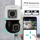 cheap Indoor IP Network Cameras-2MP Double Lens Camera, WiFi IP Home Security Camera, Two Way Audio Motion Detection Surveillance Camera, Waterproof Outdoor PTZ Camera, Full Color Night Vision IR Camera for Home, Baby, Elder, Pet