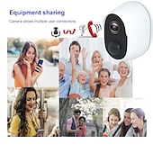 abordables Caméras IP d&#039;intérieur-batterie intégrée hd 1080p wifi caméra ip caméra de surveillance à domicile sans fil caméra étanche extérieure vision nocturne infrarouge suivi intelligent caméra de vidéosurveillance audio