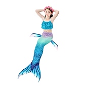 olcso Lányok jelmezei-Sellő Ariel Mermaid Tails Fürdőruha Bikini Hableány Szabadság for Lány Gyermek Álarcos mulatság