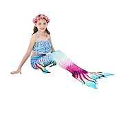 olcso Lányok jelmezei-Sellő Ariel Mermaid Tails Fürdőruha Bikini Hableány Szabadság for Lány Gyermek Álarcos mulatság