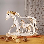 cheap Statues-Resin Horse Statue, Horse Ornament Decorative, Horse Statue Horse Figures Animal Model Desktop Equestrian Running Horse Statue Crafts Modern Decoration