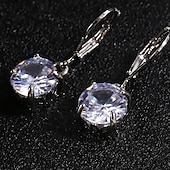abordables Boucles d&#039;oreilles-Femme Clair Diamant synthétique Boucle d&#039;Oreille Pendantes Classique Précieux mode simple Des boucles d&#039;oreilles Bijoux Argent Pour Mariage Soirée 1 paire