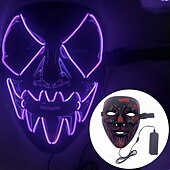 tanie Nowinki-niestandardowa maska na halloween świecąca maska dyniowa głowa krzycząca maska v listowo-zielone włosy krowa kreskówka piłokształtna maska