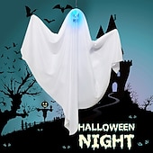 tanie Oświetlenie rekwizytów na Halloween-świecące duch dekoracje na halloween na zewnątrz led wiszące duch dla drzew upiorny oświetlony duch wodoodporne wiszące wystrój halloween ozdoby choinkowe do domu patio stoczni trawnik drzewo