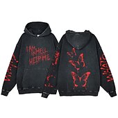 abordables Gráfico de Halloween-Víspera de Todos los Santos Gritar Esqueleto Sudadera Camiseta extragrande lavada con ácido Estampado Bolsillo delantero Gráfico Para Pareja Hombre Mujer Adulto Mascarada Estampado en caliente Casual