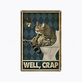 abordables signe d&#039;étain en métal-1pc rétro métal étain signe chat vin étain signe vintage cuisine signes décoration murale, peinture tenture murale pour la décoration murale art métal étain signe 20x30cm/8&#039;&#039;x12&#039;&#039;