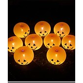 economico Illuminazione di Props di Halloween-20 pezzi di decorazioni di Halloween, palloncini di zucca, decorazioni luminose con pompa, oggetti di scena di Halloween per esterni e interni, lanterne di zucca, palloncini luminosi a LED, festa di Halloween