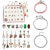 economico Calendario dell&amp;#39;Avvento-Braccialetti del Calendario dell&#039;Avvento di Natale 2025 per ragazze Calendario del conto alla rovescia di Natale 24 giorni kit per la creazione di gioielli fai-da-te regalo 22 perline charm 2