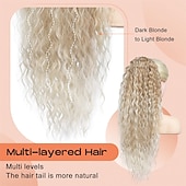 baratos Rabos-de-Cavalo-Com Cordão Rabos-de-Cavalo Feminino / Macio / Clássico Cabelo Sintético Pedaço de cabelo Alongamento Encaracolado 26 polegadas Festa / Noite / Roupa Diária / Férias