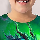 billiga Pojkens 3D-djur-Pojkar 3D Grafisk Djur Drake T-shirt Långärmad 3D-tryck Sommar Vår Höst Sport Mode Streetwear Barn 3-12 år Utomhus Ledigt Dagligen Normal